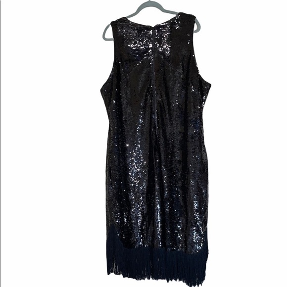 Black Sequin Fringe Dress - Picture 5 of 5